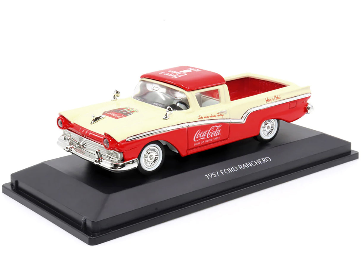 1957 Ford Ranchero "Coca-Cola" Red and Cream 1/43 Diecast Model Car by Motor City Classics