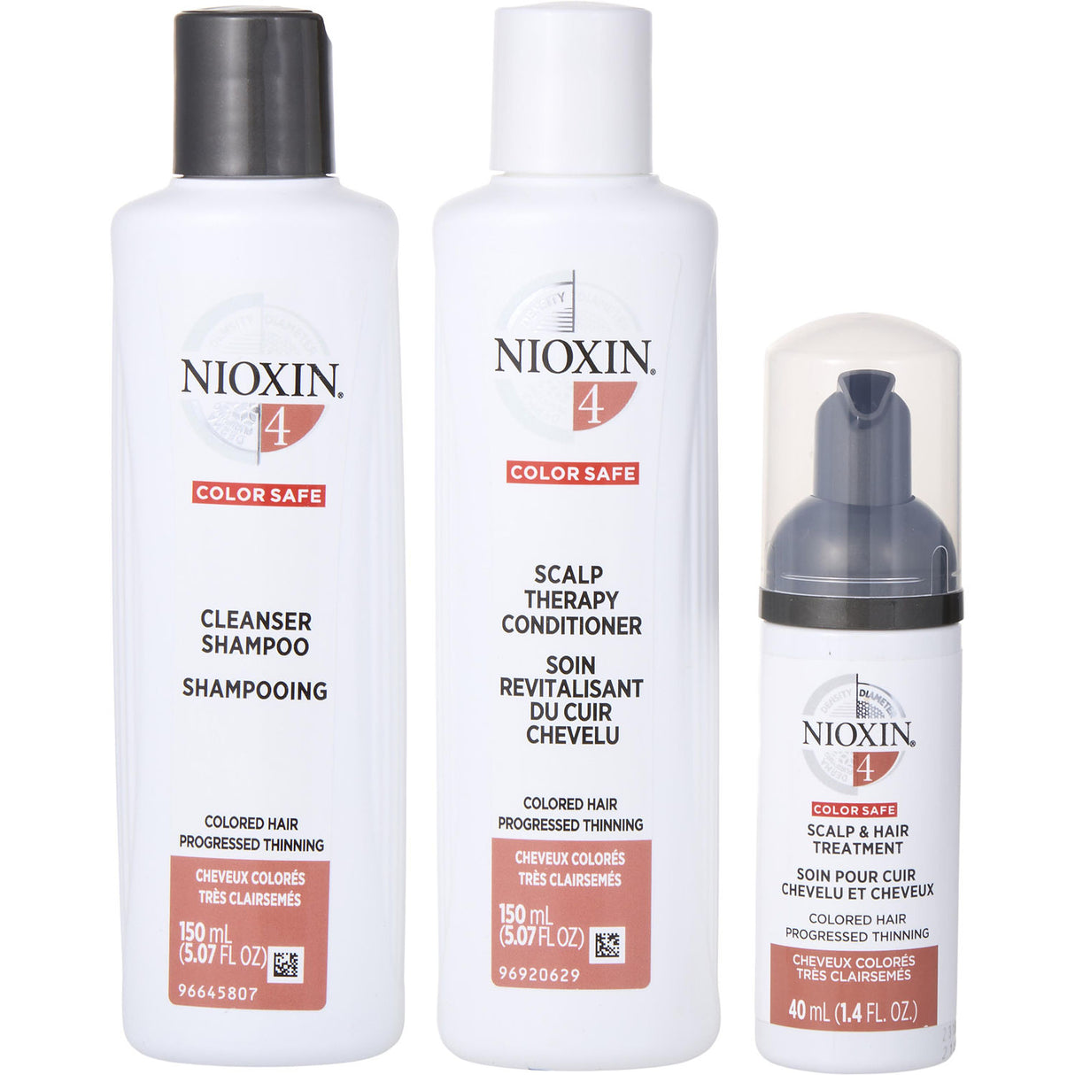 NIOXIN by Nioxin - SET-3 PIECE FULL KIT SYSTEM 4 WITH CLEANSER SHAMPOO 5 OZ & SCALP THERAPY CONDITIONER 5 OZ & SCALP TREATMENT 1.7 OZ - Unisex