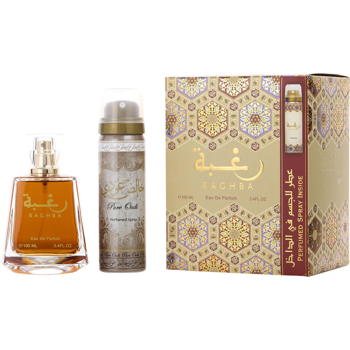 LATTAFA RAGHBA by Lattafa - EAU DE PARFUM SPRAY 3.4 OZ & DEODORANT SPRAY 1.6 OZ - Unisex