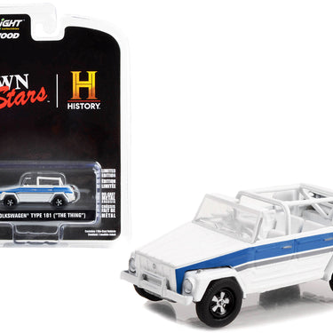 1974 Volkswagen Thing (Type 181) White with Blue Stripes "Pawn Stars" (2009-Current) TV Series "Hollywood Series" Release 37 1/64 Diecast Model Car by Greenlight
