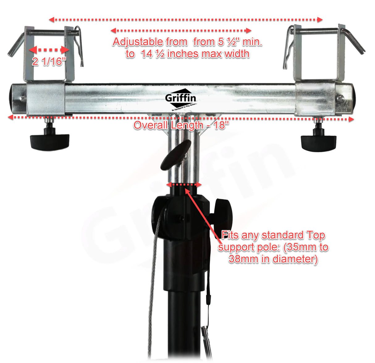 Light Trussing Stands by GRIFFIN - T Adapter DJ Booth Kit & Truss System for Lighting Cans & Speakers - Pro-Audio Stage Platform Hardware Mounting Kit by GeekStands.com