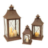 Classic Brown Metal Lantern (Set of 3)