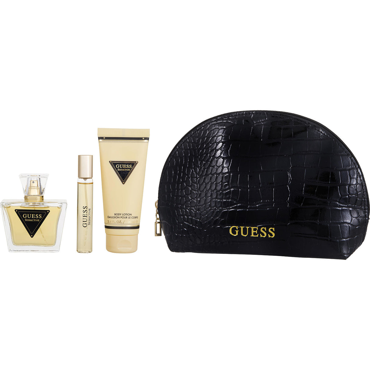 GUESS SEDUCTIVE by Guess - EDT SPRAY 2.5 OZ & BODY LOTION 3.4 & EDT SPRAY 0.5 OZ & POUCH - Women