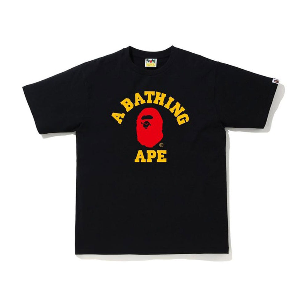 BAPE College Tee Black Red Yellow by Phantom Marketplace