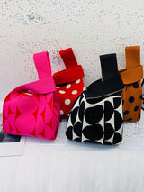 Contrast Color Polka-Dot Bags Accessories Woven Handbag by migunica