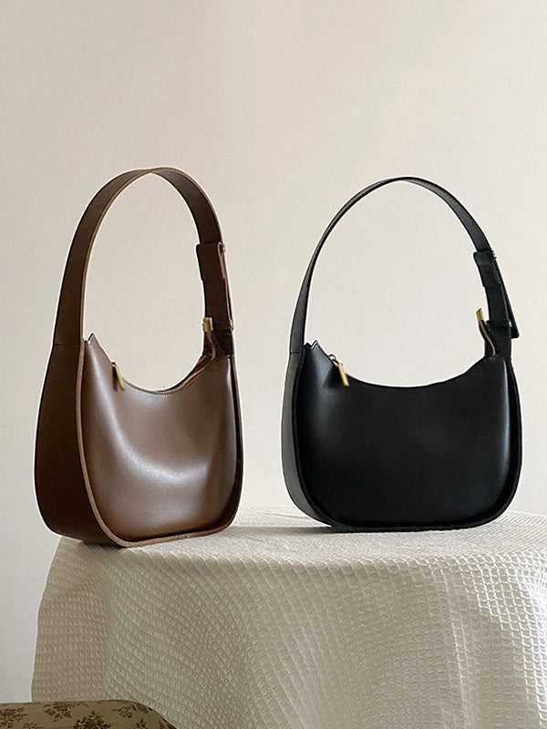 Simple Solid Color PU Bags Accessories by migunica