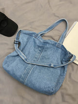 Casual Denim Split-Joint Solid Color Bags Accessories by migunica