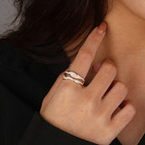 S925 Irregular Geometric Double Layer Enamel Drop Glaze Ring by Gioiellin