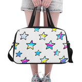 Rainbow stars Black N White Travel Bag by Stardust