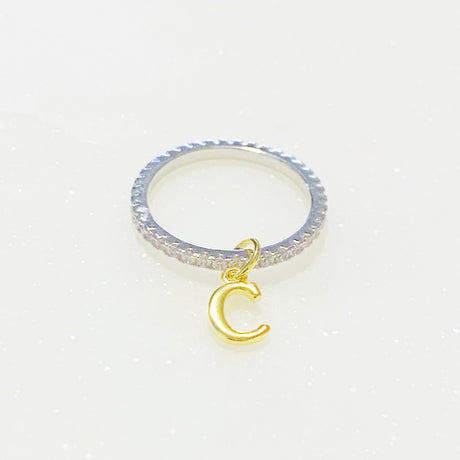 Dangle Initial Ring by Ellisonyoung.com