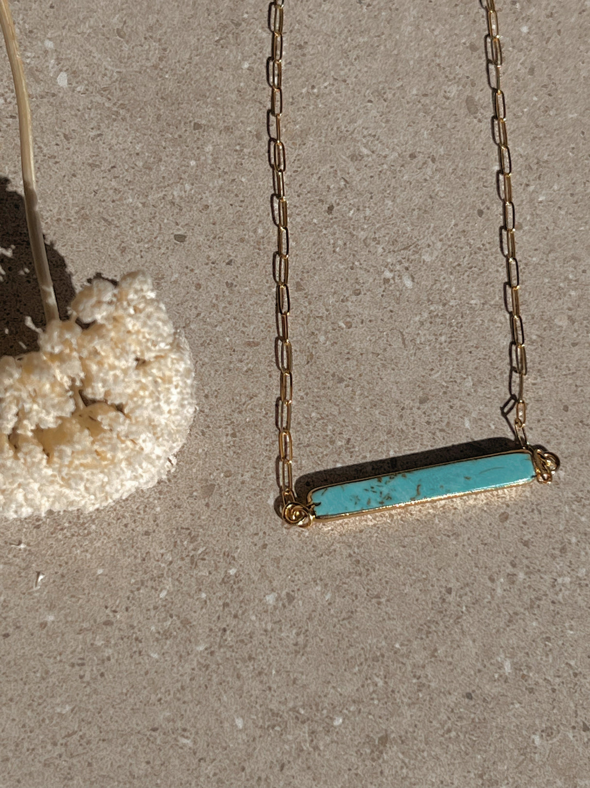 Turquoise Bar Link Chain by Toasted Jewelry