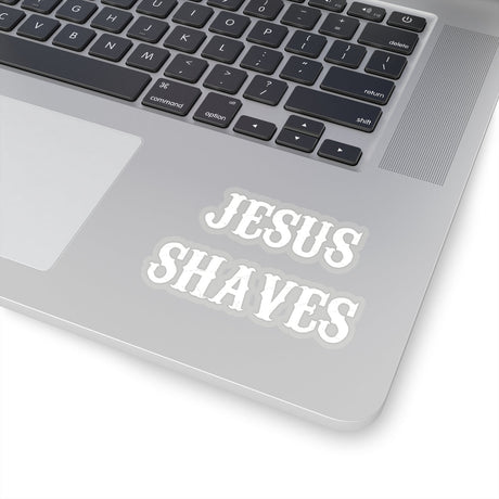 Jesus Shaves Transparent Sticker by The Olde Soul