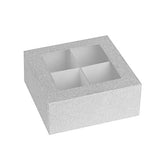 Window Box 6"X6"X2.5" Silver Glitter With Four Sections 12 Pack by Hammont