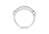 .925 Sterling Silver 1/2 Cttw Baguette Cut Diamond Channel Set X-Station Wedding Ring (H-I Color, I1-I2 Clarity) by Infinite Jewels