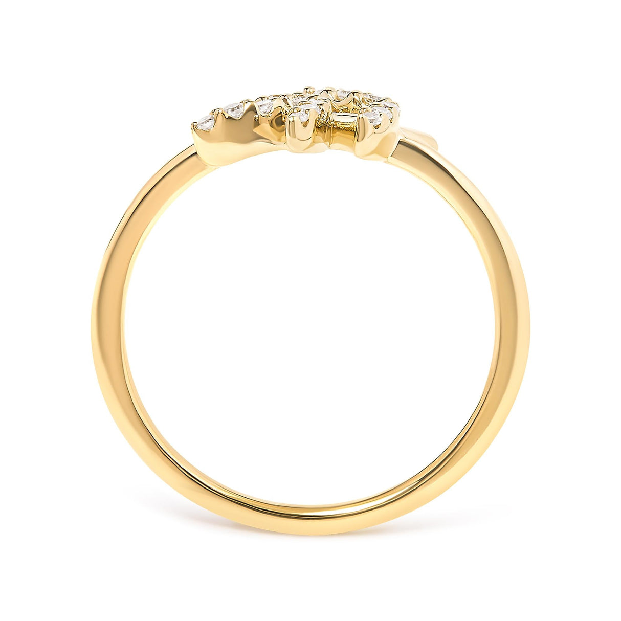 10K Yellow Gold 1/10 Cttw Diamond Leaf and Branch Ring (H-I Color, I1-I2 Clarity) by Infinite Jewels