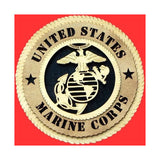 Marine Corps Wall Tribute 3D wood, Marine Hand Made Gift - 9". by The Military Gift Store