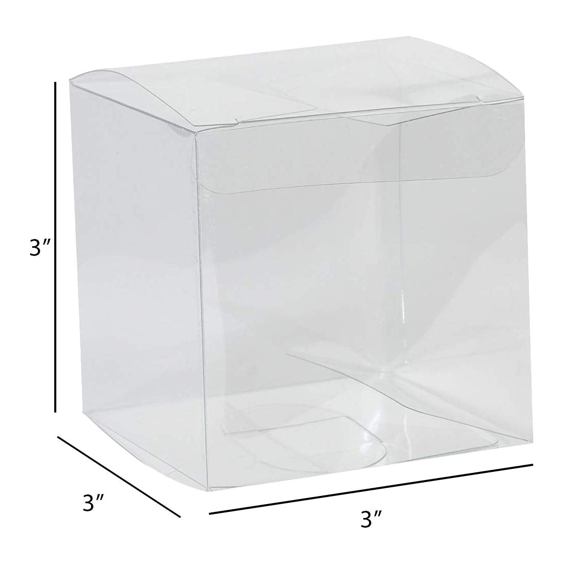 Clear Plastic Gift Boxes 3"X3"X3" 36 Pack by Hammont