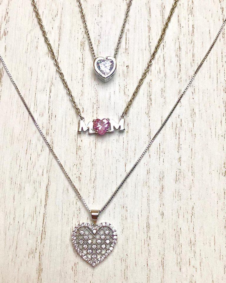 Mom Necklace with Pink Cubic Zirconia by Hollywood Sensation®