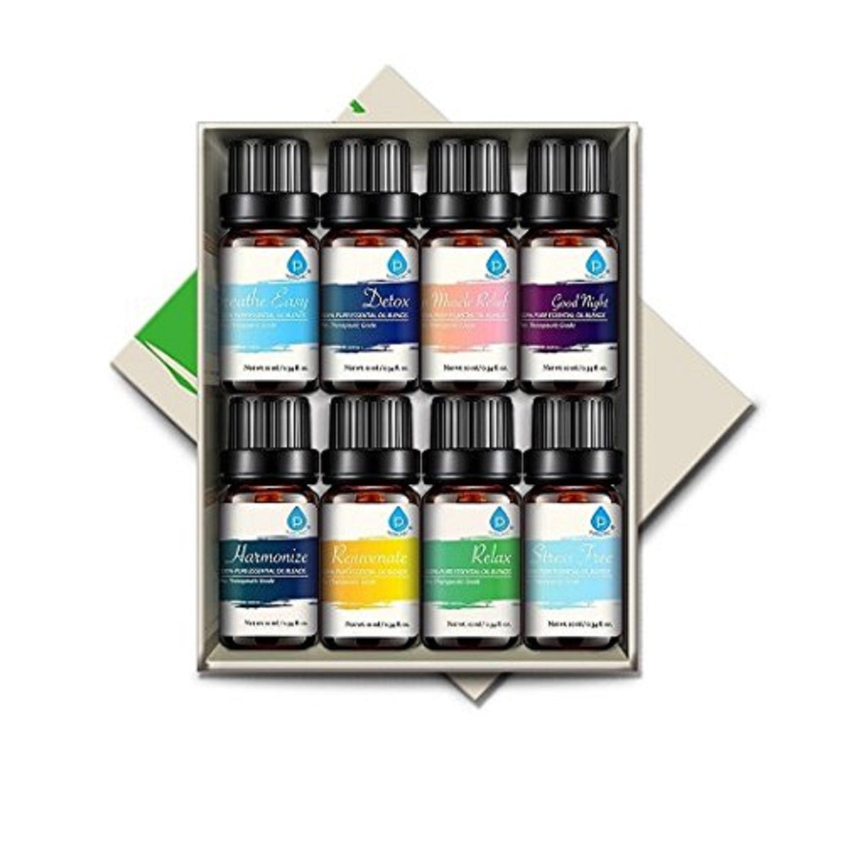 8 Pack of 100% Pure Essential Aromatherapy Oils by Pursonic