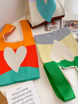 Heart Print Multi-Colored Bags Handbags by migunica