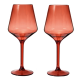 Floating Wine Glasses for Pool - Set of 2-15 OZ Shatterproof Poolside Wine Glasses, Tritan Plastic Reusable, Beach Outdoor Cocktail, Wine, Champagne, Water Glassware Spring Summer (Muted Red) by The Wine Savant