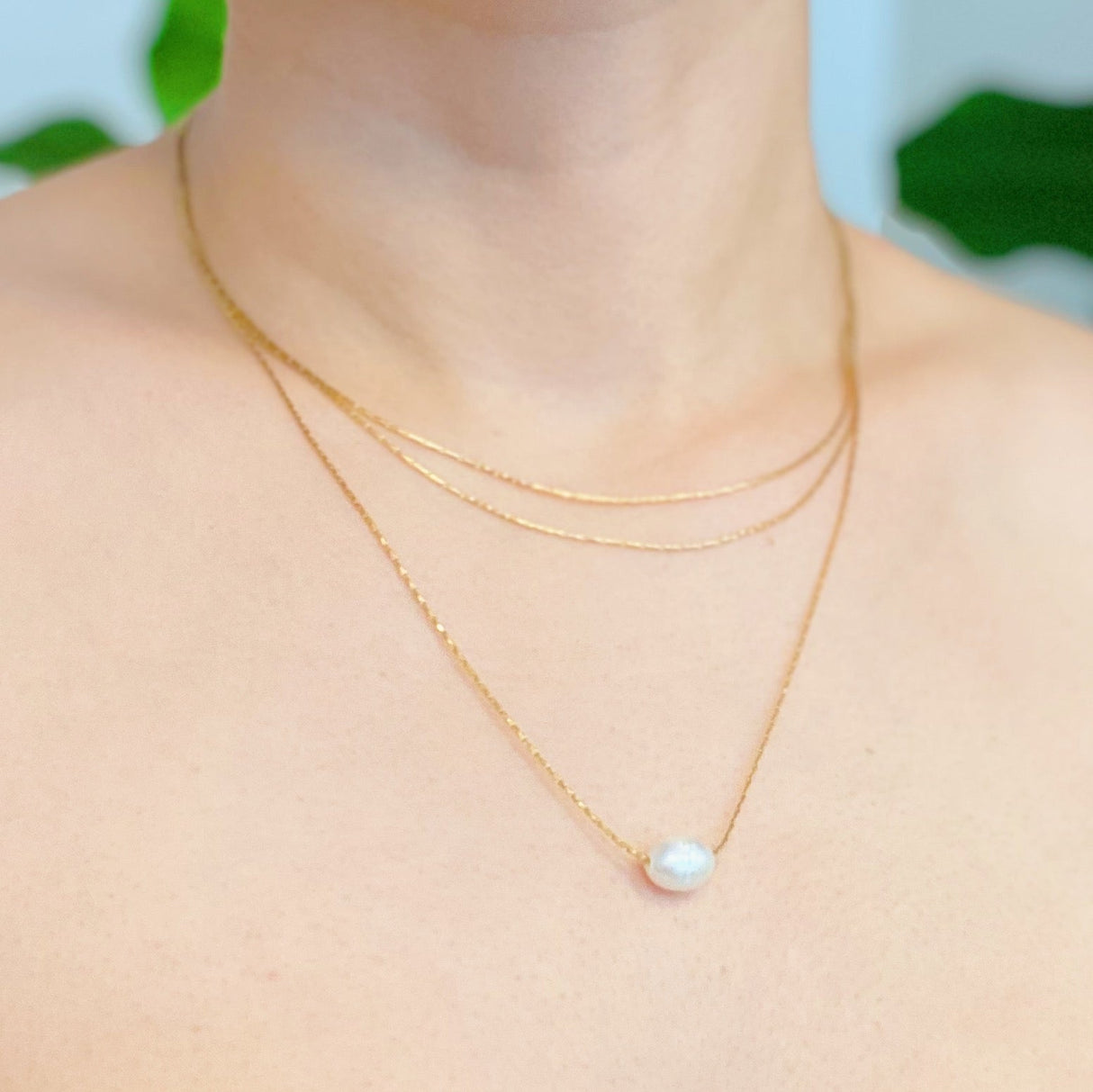 Layered Freshwater Pearl Pendant Necklace by Ellisonyoung.com