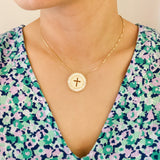 Shine Circle Cross Necklace by Ellisonyoung.com