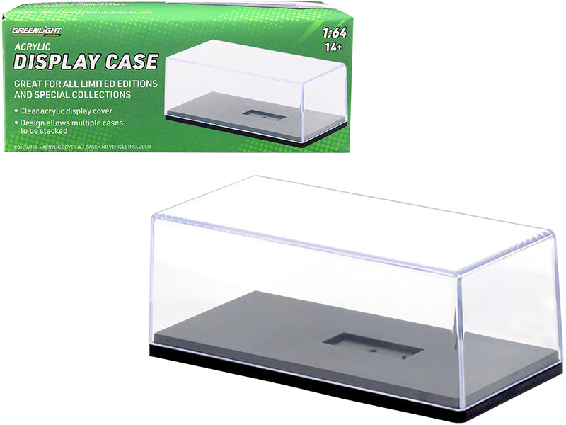 Collectible Acrylic Display Show Case with Black Plastic Base for 1/64 Scale Model Cars by Greenlight