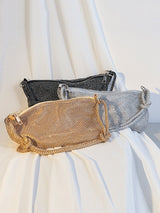 Knot Rhine Stones Zipper Handbags by migunica