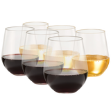 European Style Unbreakable Elegant Acrylic Stemless Wine Glasses 15 oz | Set of 6 | 100% Tritan Shatterproof BPA-free Reusable Plastic Glassware, Perfect For Homes & Bars | Dishwasher-Safe, Clear by The Wine Savant