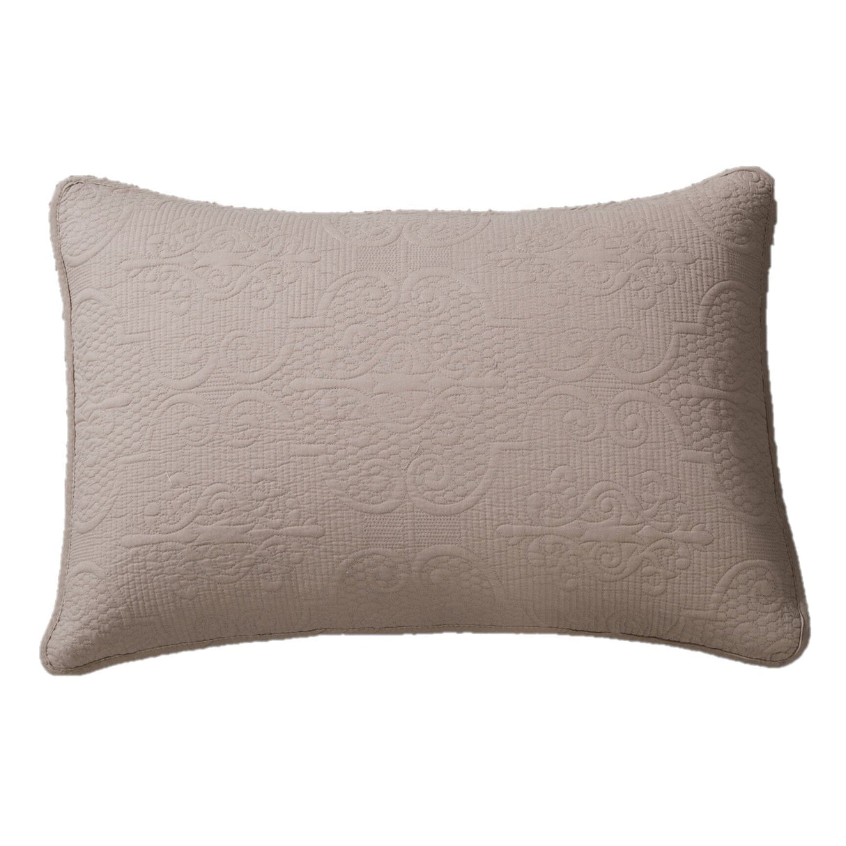 DaDa Bedding Taupe Beige Sand Dollar Floral Quilted Cotton Pillow Sham - 1-Piece  (JHW585) by DaDa Bedding Collection