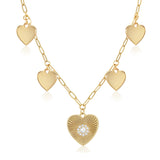 SALE 5 Heart Charm Necklace by Jennifer Miller Jewelry