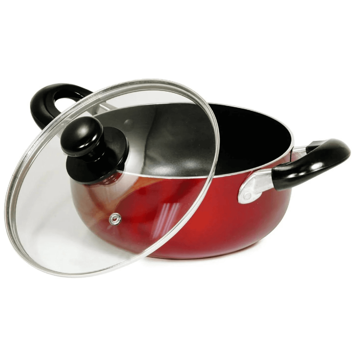 Better Chef 2-Quart Metallic Red Aluminum Dutch Oven with Glass Lid by Jupiter Gear Home