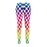 Colorful Polka Dots Print Casual Leggings - White by Tshirt Unlimited