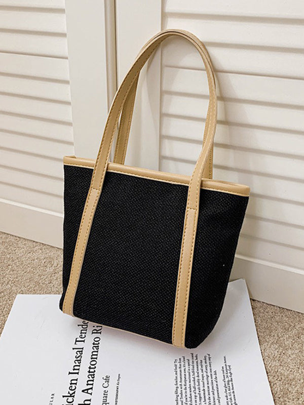 Casual Simple Solid Color Canvas Tote Bag by migunica