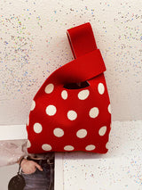 Contrast Color Polka-Dot Bags Accessories Woven Handbag by migunica