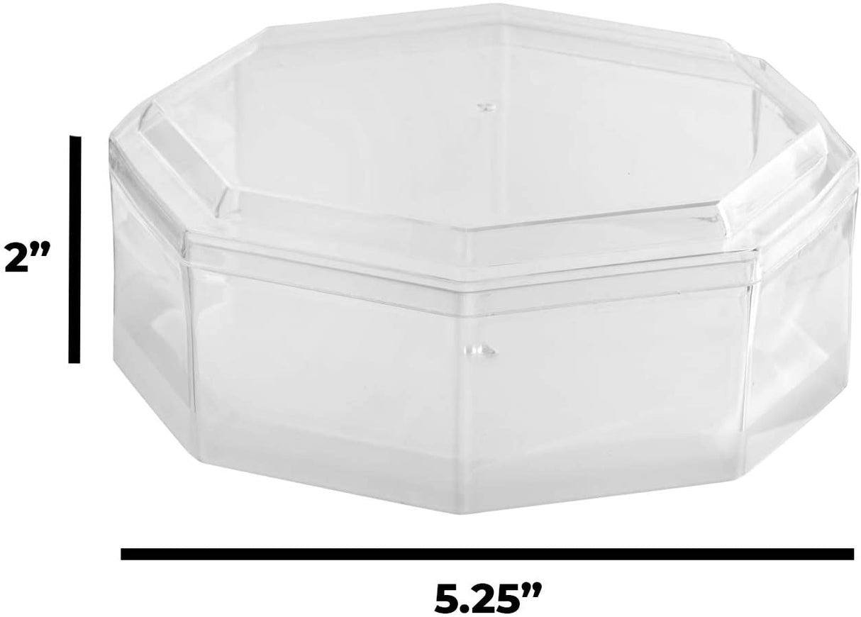 Clear Acrylic Boxes 5.25"X2" Octagonal 12 Pack by Hammont