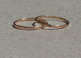 14k Yellow Gold Hammered Rings by Toasted Jewelry