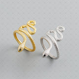 S925 Silver Fantastic Snake Shape Ring by Gioiellin