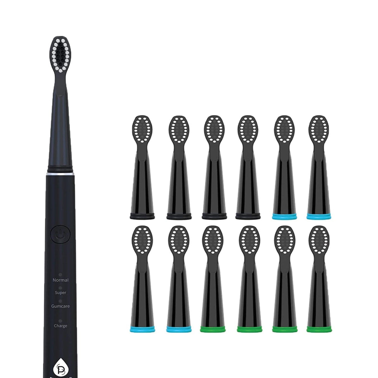 USB Rechargeable Sonic toothbrush with 12 Brush Heads by Pursonic