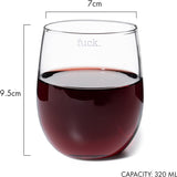 F*CK Wine Glass Single Set, Large 11 oz Glasses, Fuck Fucking Glass Unique Italian Style Tall Stemless for White & Red Wine, Water, Novelty Tumbler, Gifts, Comedy Beautiful Glassware (Stemless) by The Wine Savant