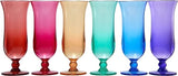 Unbreakable Color Hurricane Glasses | Set of 6 | 100% Tritan Drinkware, 14 oz Acrylic Dishwasher Safe Shatterproof BPA-free plastic, Reusable Pina Colada, Cocktail Margarita Tropical Party Drinkware by The Wine Savant