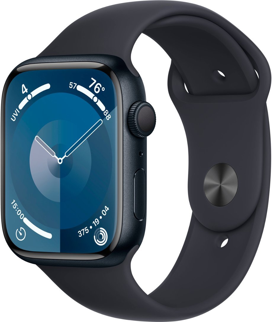  Apple Watch Series 9 GPS 45mm Midnight Aluminum Case with Midnight Sport Band - M/L  by Apple