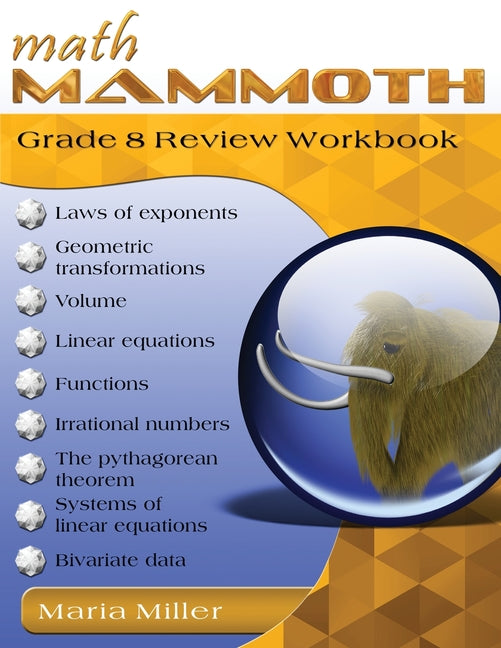 Math Mammoth Grade 8 Review Workbook - Paperback by Books by splitShops