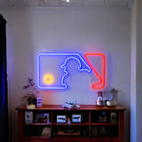 Baseball Pitcher Led Neon Wall Decor, MLB Baseball Sign - 5