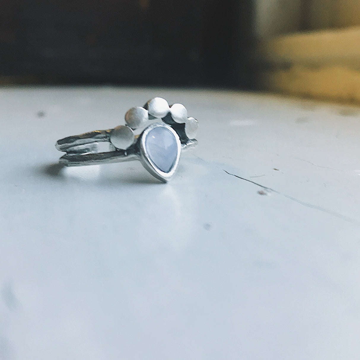 Moondrop Moonstone Ring by Yugen Handmade