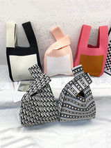 Contrast Color Cute Bags Woven Handbag by migunica