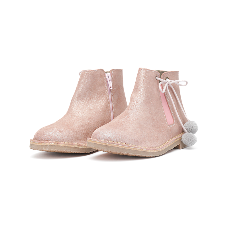 PomPom Chelsea Boots in Rose by childrenchic