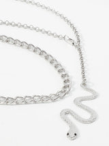 Two Pieces Chains Snake Shape Necklaces Accessories by migunica