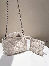 Solid Color Woven Bags Handbags by migunica